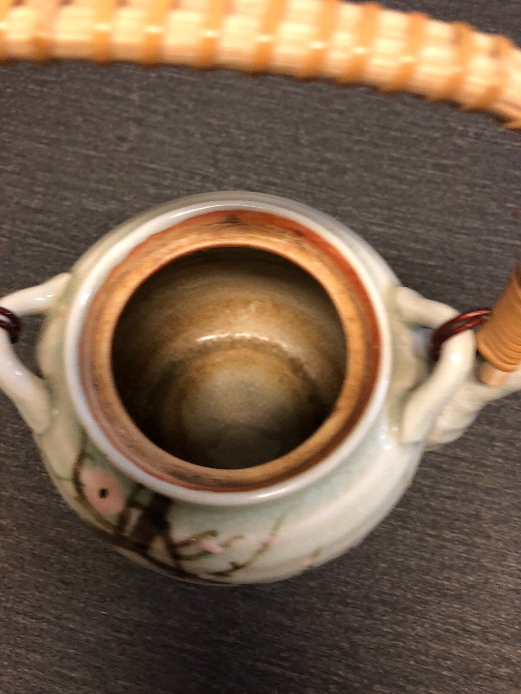 NEW W HOLDER  JAPANESE TEA POT BAMBOO FLORAL JAPAN2