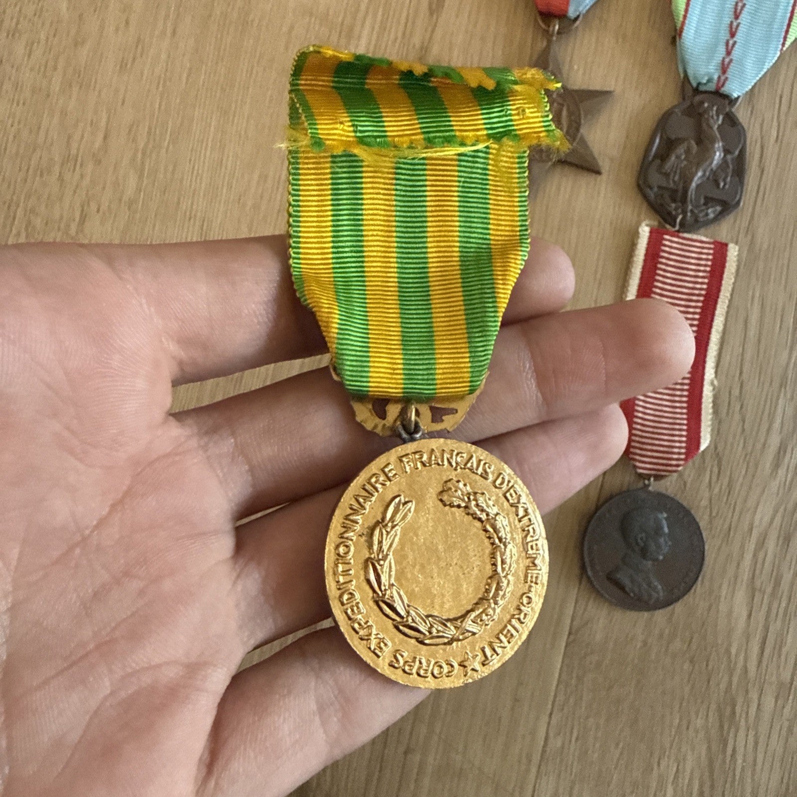 WWIl British 1939-45 Star & French Military Medal Lot Indochina Combatant7