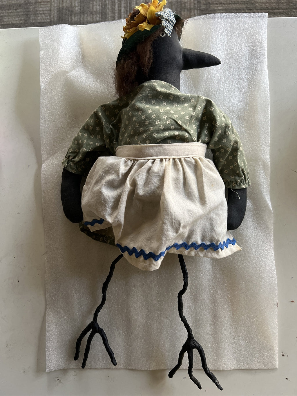 Charming Handmade Vintage Primitive New England Folk Art Farm Crow Doll Figure 0