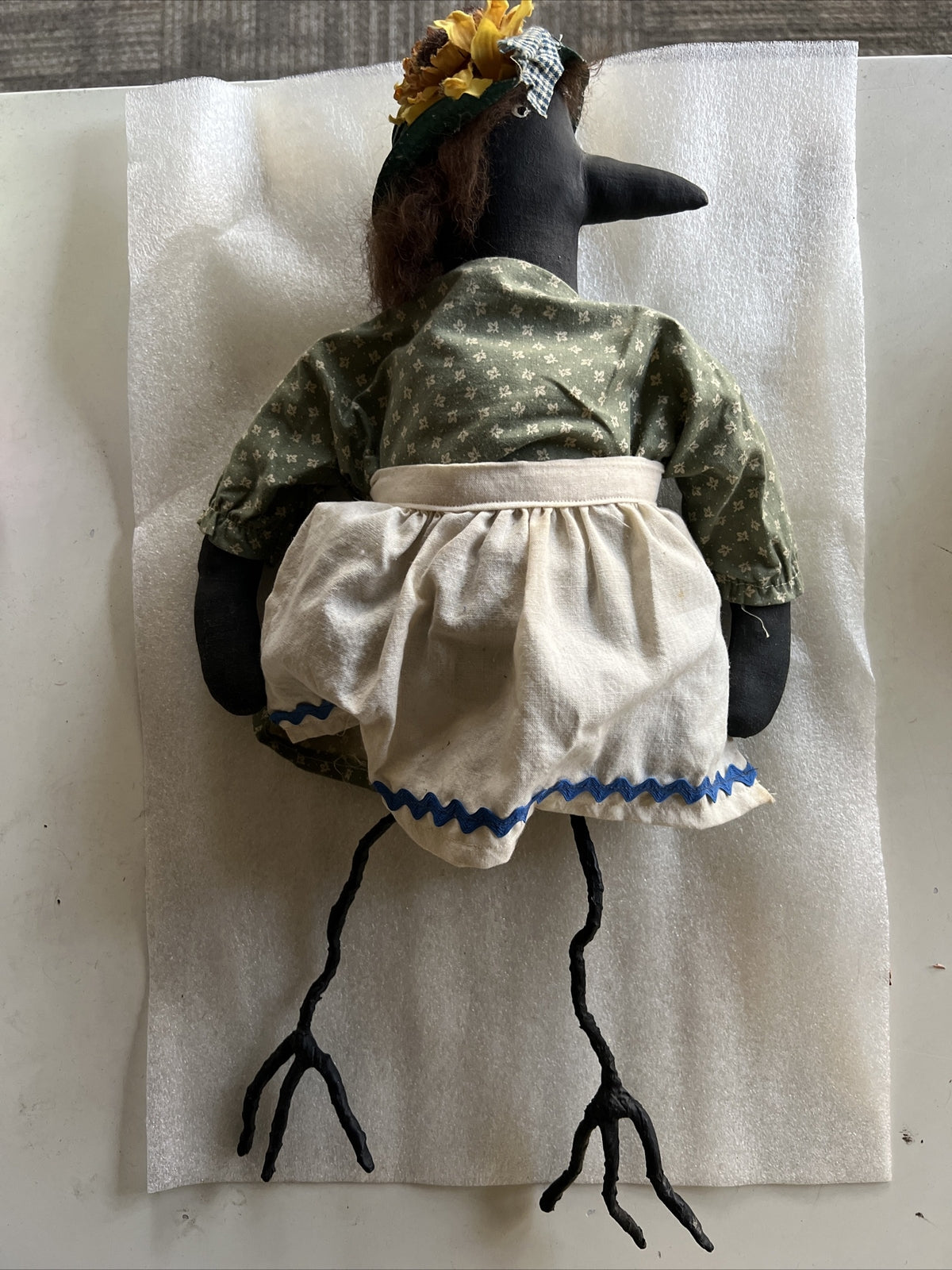 Charming Handmade Vintage Primitive New England Folk Art Farm Crow Doll Figure 0