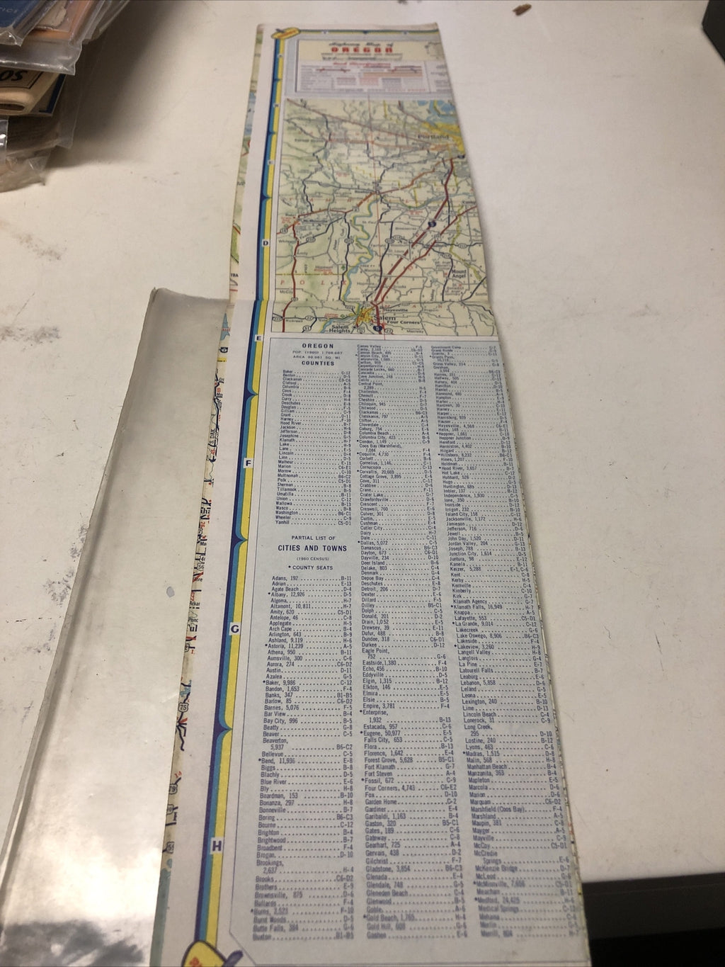 Vintage Map USA Memorabilia RICHFIELD  OIL  OREGON  TRAVEL  GUIDE  19631