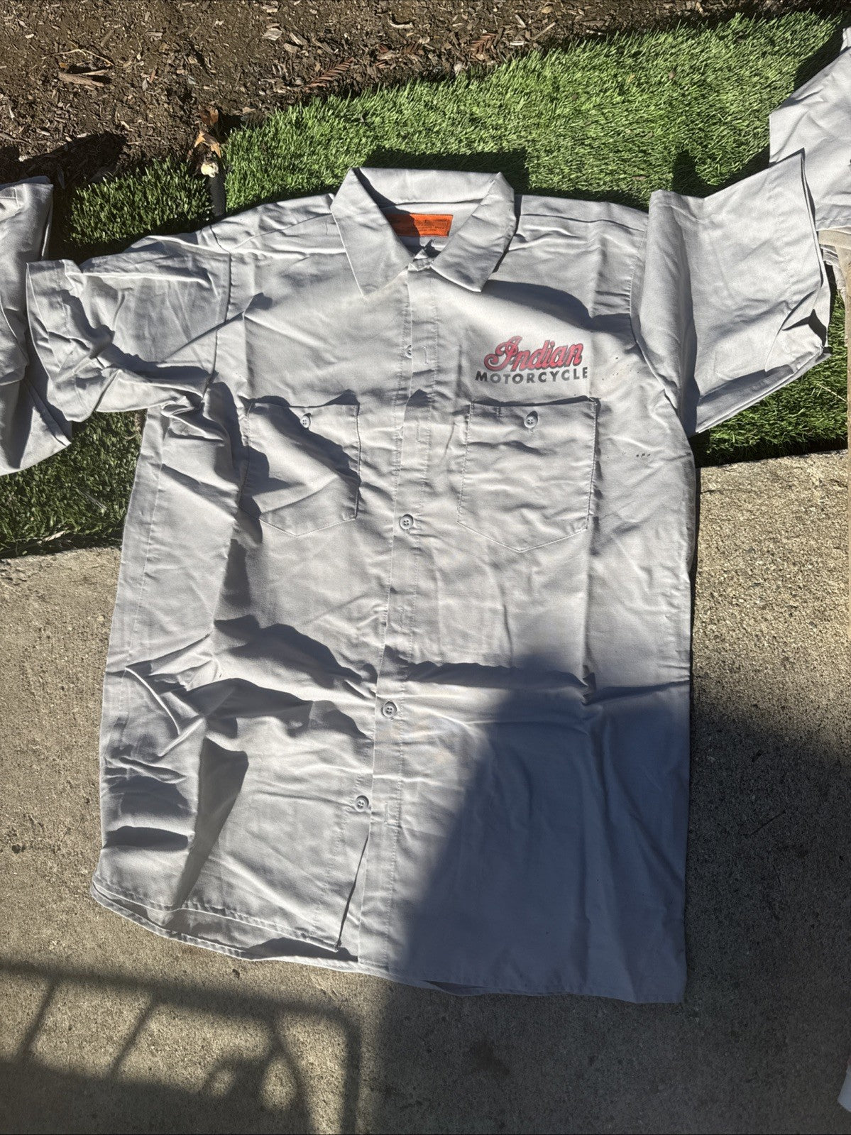 Dickies Men’s Shirt Vintage Indian Motorcycle Factory Workers Uniform Size L1