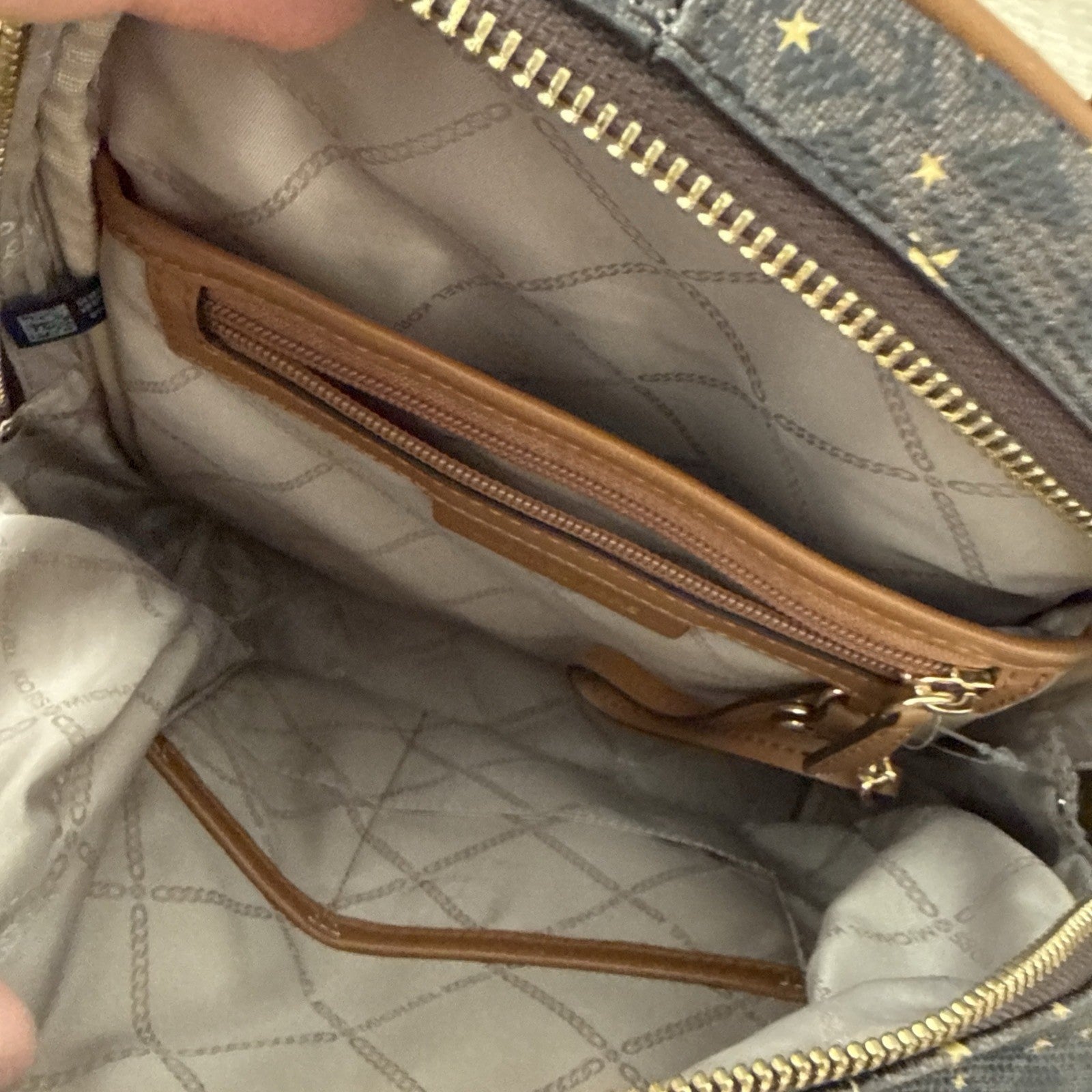 Michael Kors Rhea Zip Logo Stars Brown, Medium Backpack10