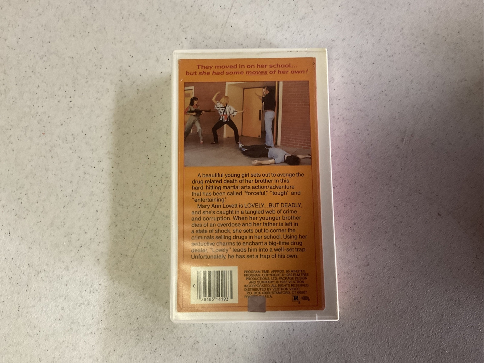 Lovely But Deadly 1985 VHS Clamshell Case Martial Arts Movie ,Lucinda Dooling3