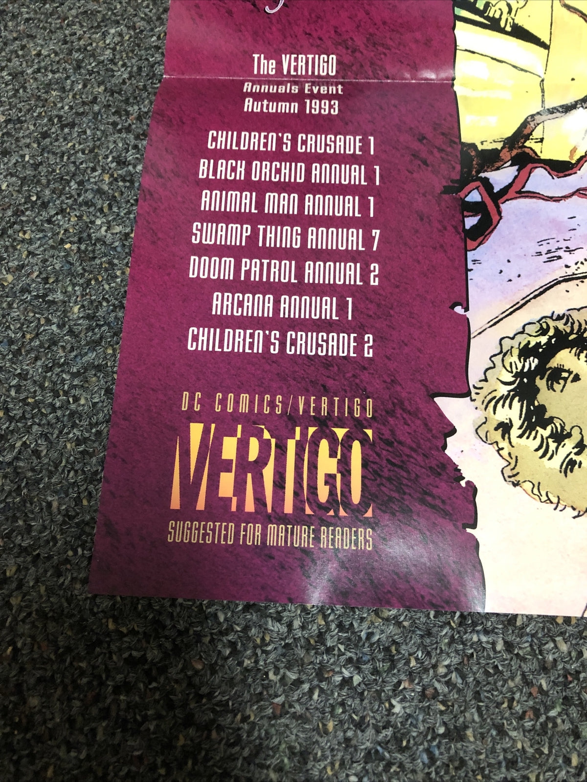 Vintage 1993 DC Comics/Vertigo The Children’s Crusade Poster 34”x22”1