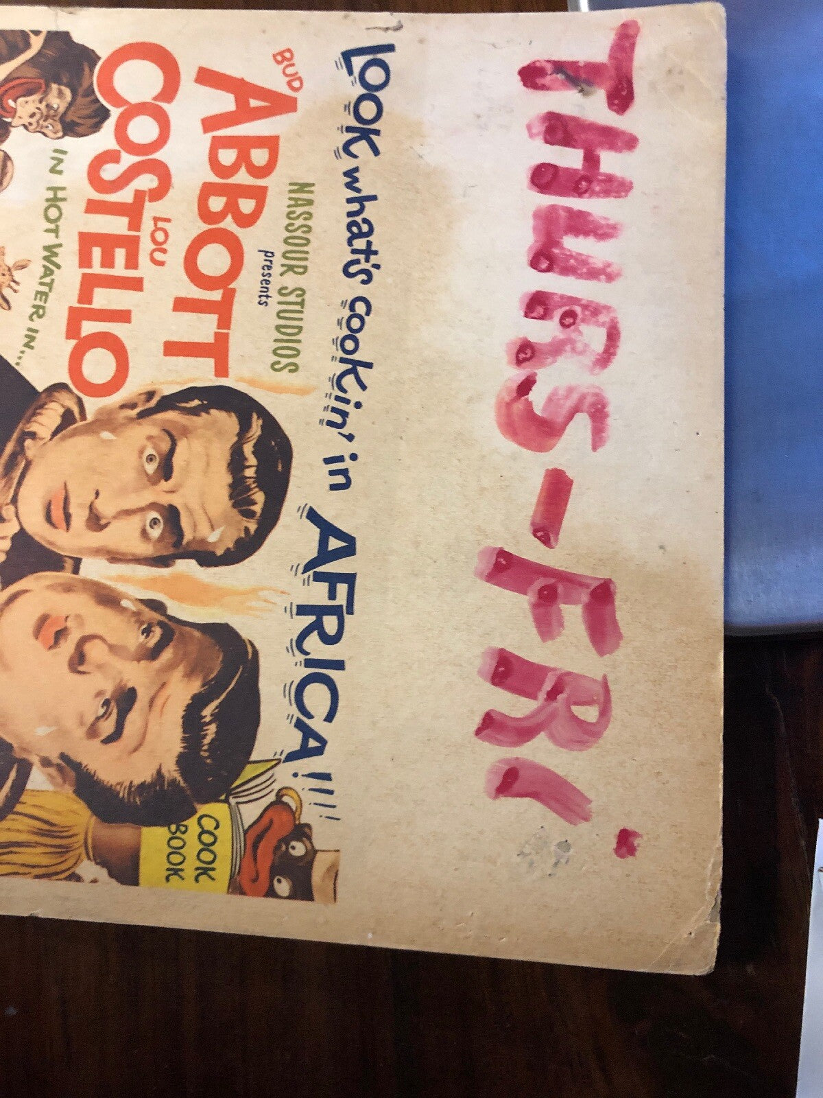 AFRICA SCREAMS 1949 ORIGINAL 14X22 MOVIE POSTER BUD ABBOTT LOU COSTELLO2