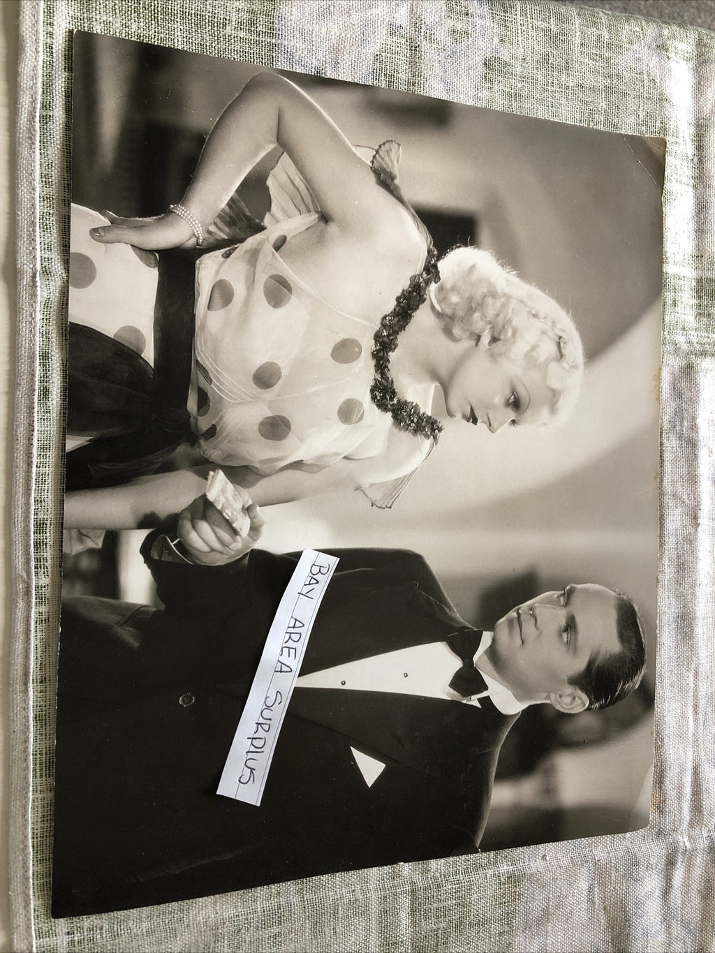 RARE Original Vintage Photo Of JEAN HARLOW & FRANCHOT TONE Unpublished 10”x8.5”0