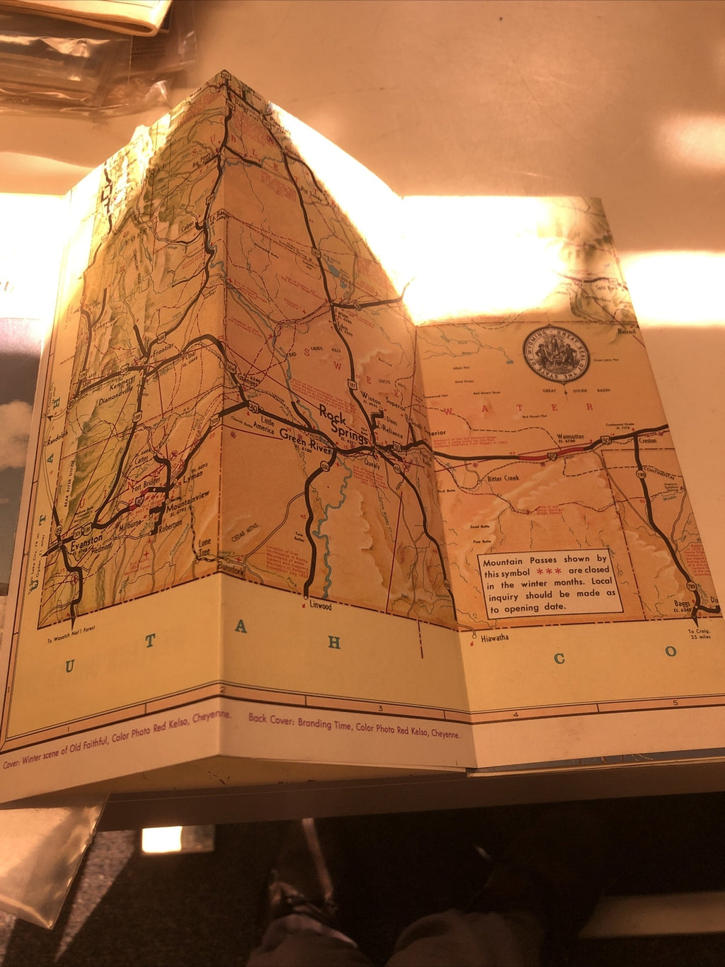 1960 Wyoming official highway road map1