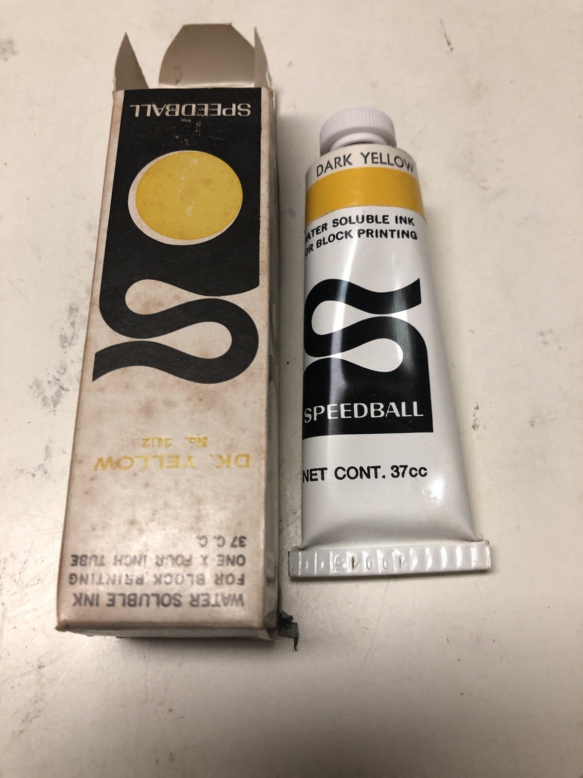 Speedball Block Printing Ink Oil Base Vintage NEW Made in US Yellow Metal tube!0