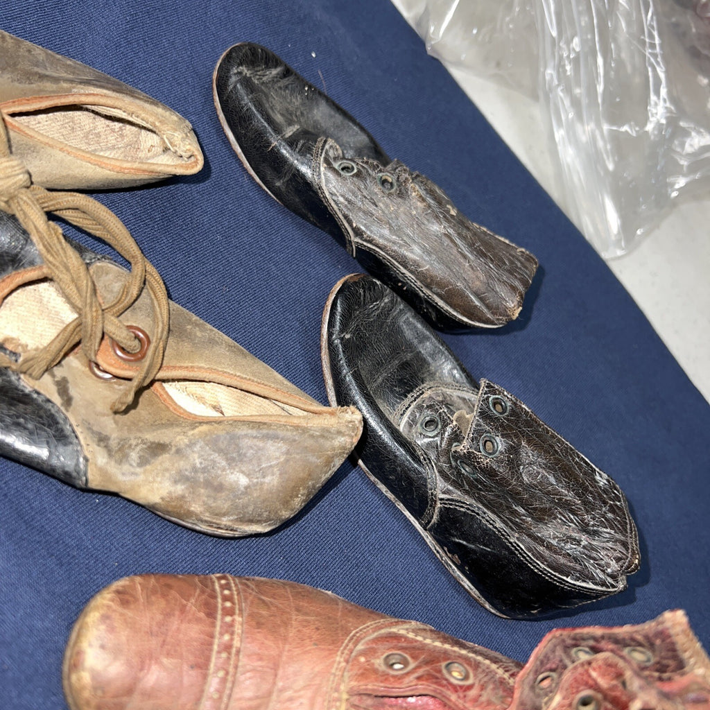 Lot of 5 Antique 1800’s Doll Shoes Various Size and Condition4