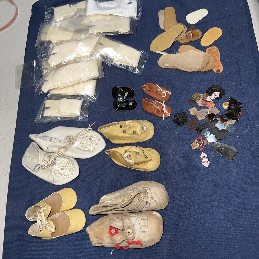 Lot of Antique Vintage Shoes And Shoe Parts / Accessories/ Socks0