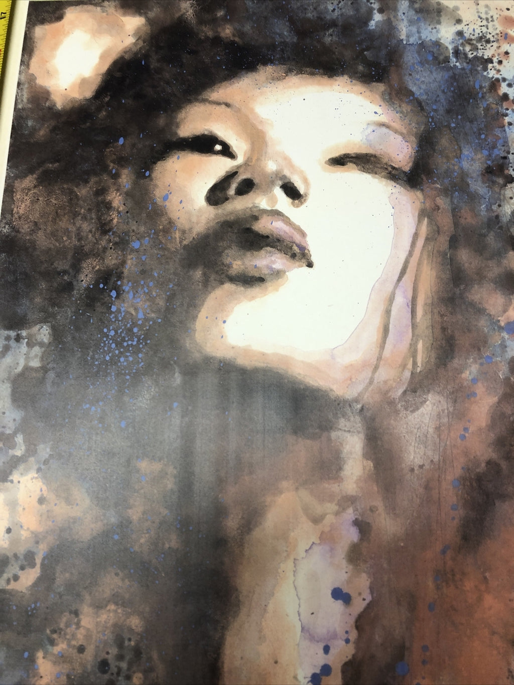 Signed Kabuki Art Print watercolor Style MACK Modern2