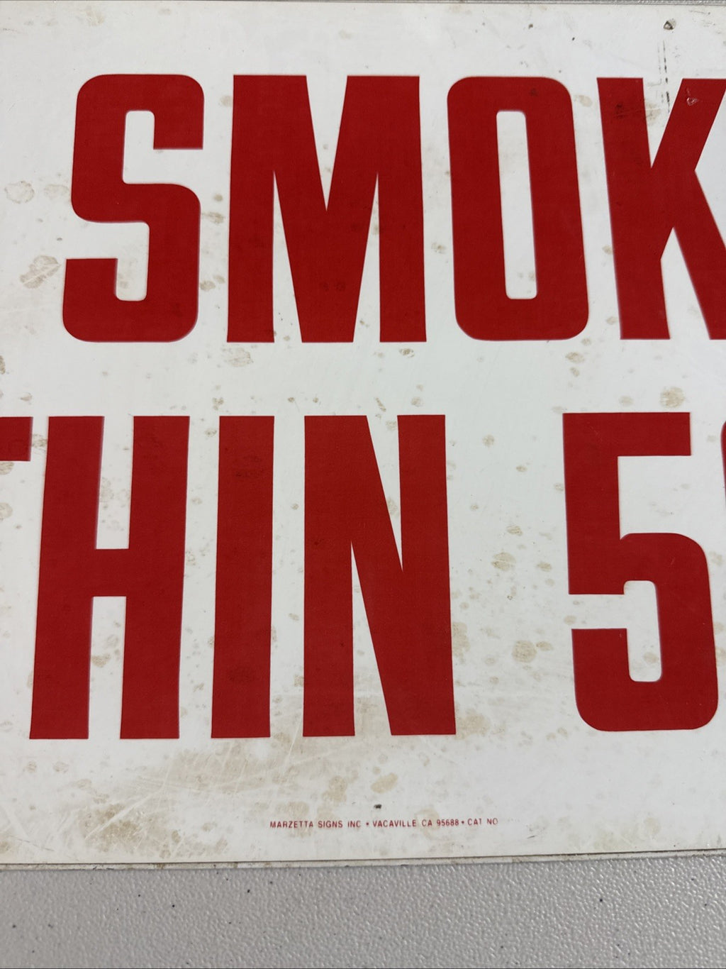 ORIGINAL NO SMOKING Singal Sided Metal Not PORCELAIN GAS STATION SIGN 24” X 12”2