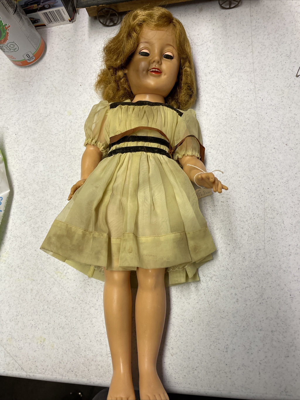 Vintage 19" Flirty Eye  Ideal Shirley Temple Doll Original Dress 19570