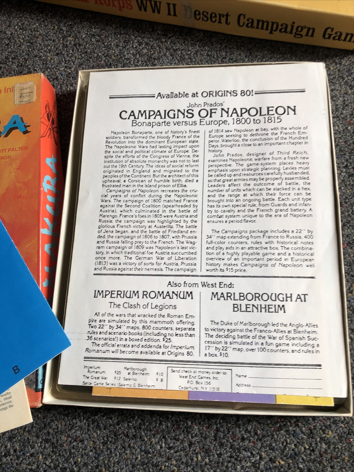 Kamakura A Game Of War, Diplomacy And Machiavellian West End Games Inc Unpun4