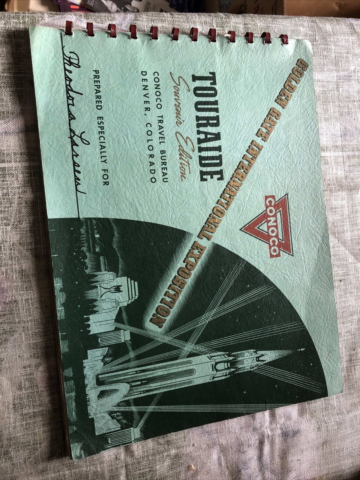 Vintage 1939 Conoco Golden Gate International Expo Touraide  Souvenir Edition0