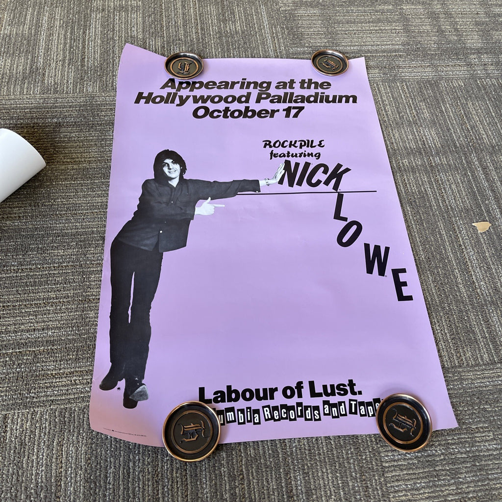 #158 1979 Nick Lowe Poster Rockpile Concert Hollywood Palladium Labour Of Lust5