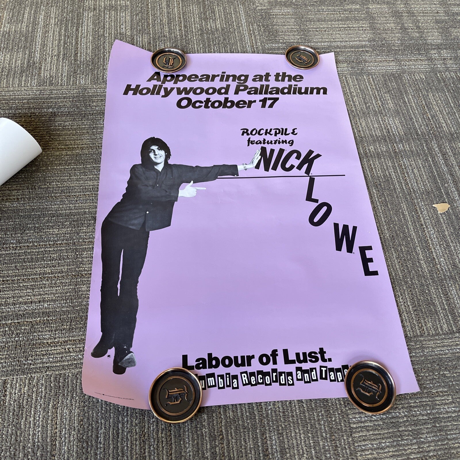 #158 1979 Nick Lowe Poster Rockpile Concert Hollywood Palladium Labour Of Lust5