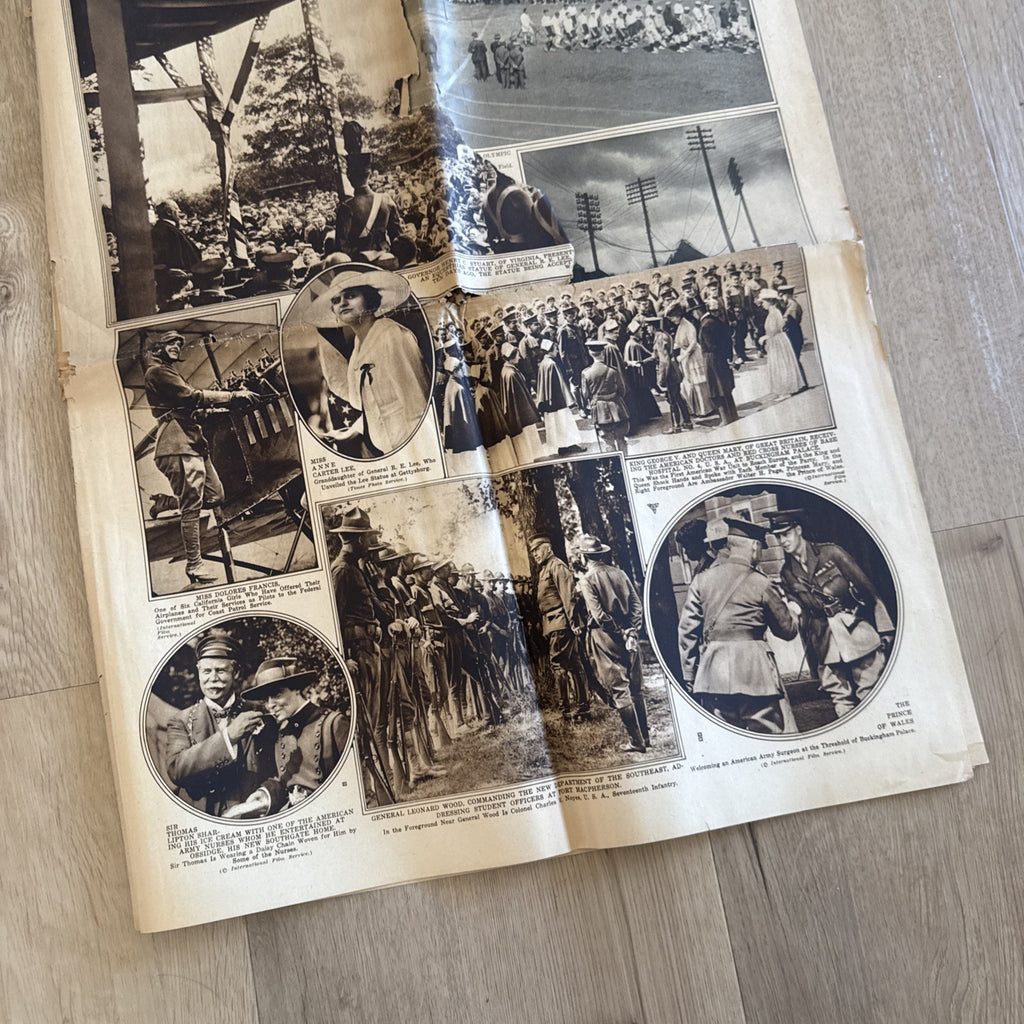 1917 antique NEW YORK TIMES rotogravure PARADE WWI SHIPS ADS FASHION2