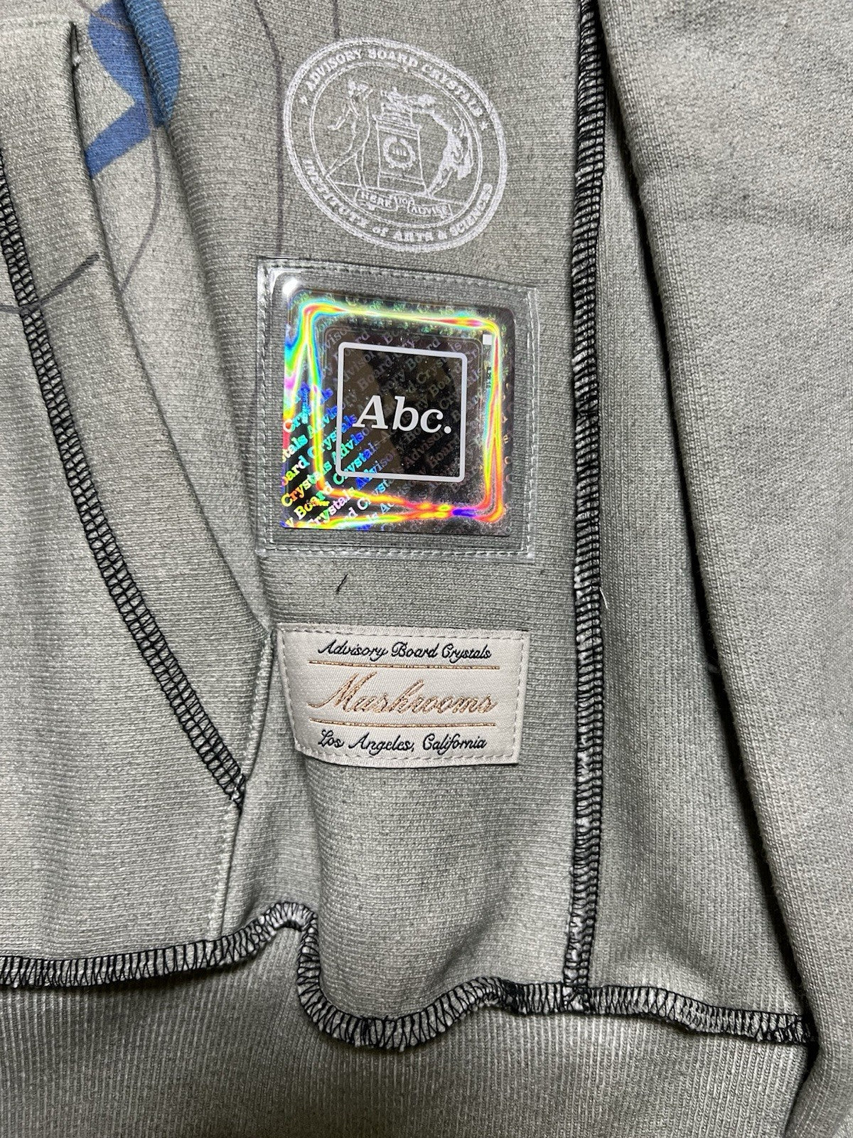 RARE ABC Advisory Board Crystals Hoodie XXL Grey Mushroom Graphic Comes Back To2