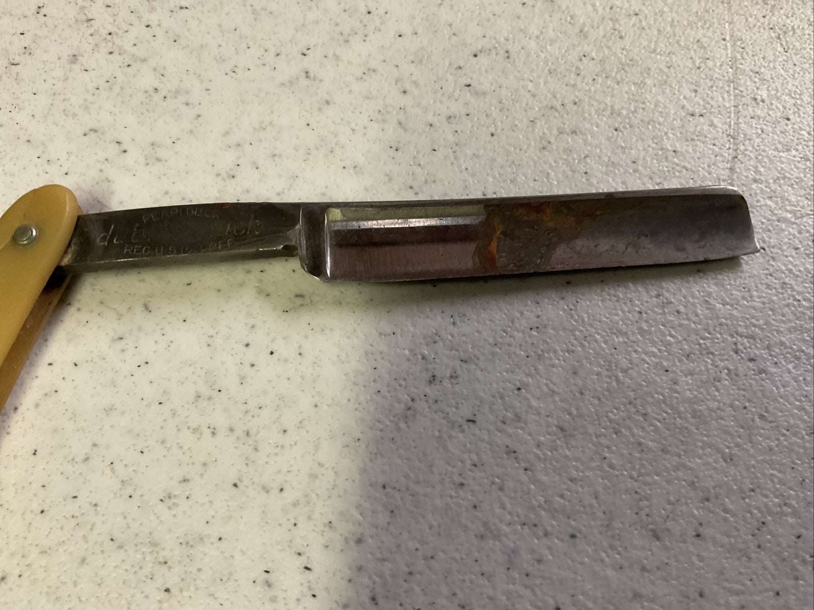 Vintage Antique Pearl Duck Dubl Duck Dwarf Straight Razor2