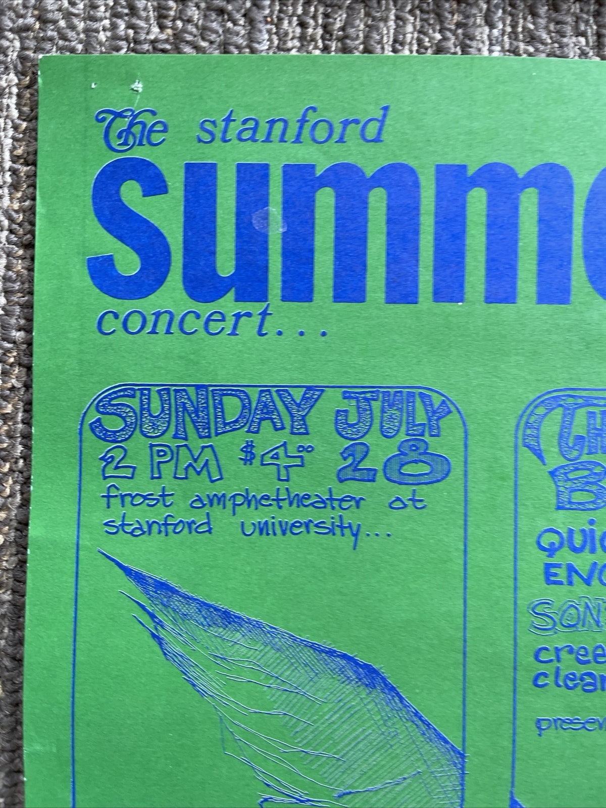 1967-68 Stanford Summer Rock Poster Lot Of 4 Lovin Spoonful CCR Chambers Bros2