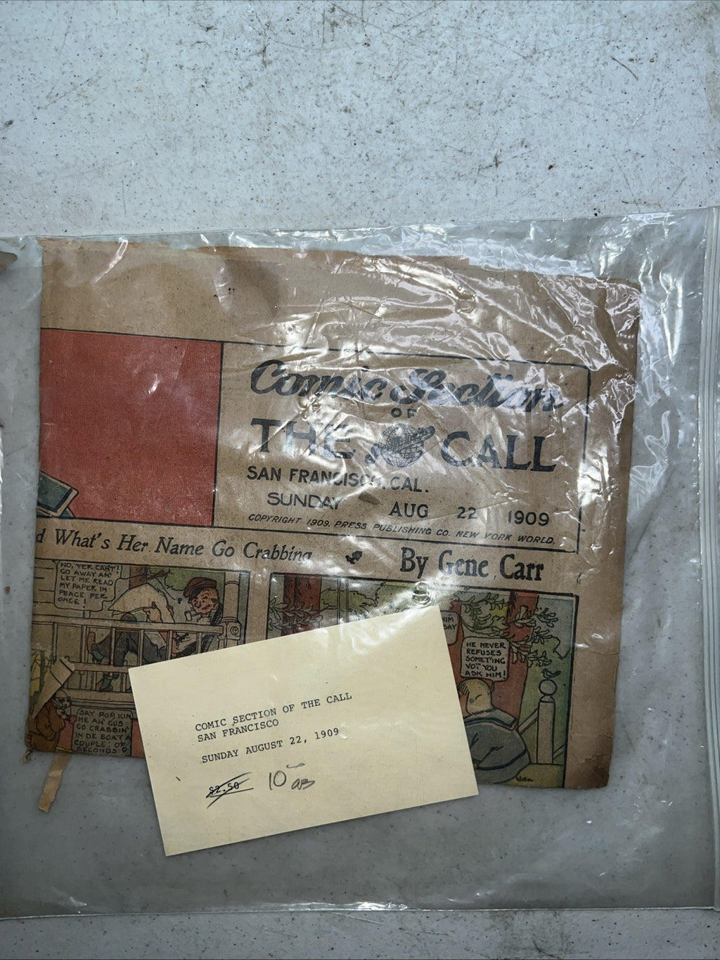 Rare 1909 Comic Section of The San Francisco Call Newspaper Gene Carr *FRAGILE*3
