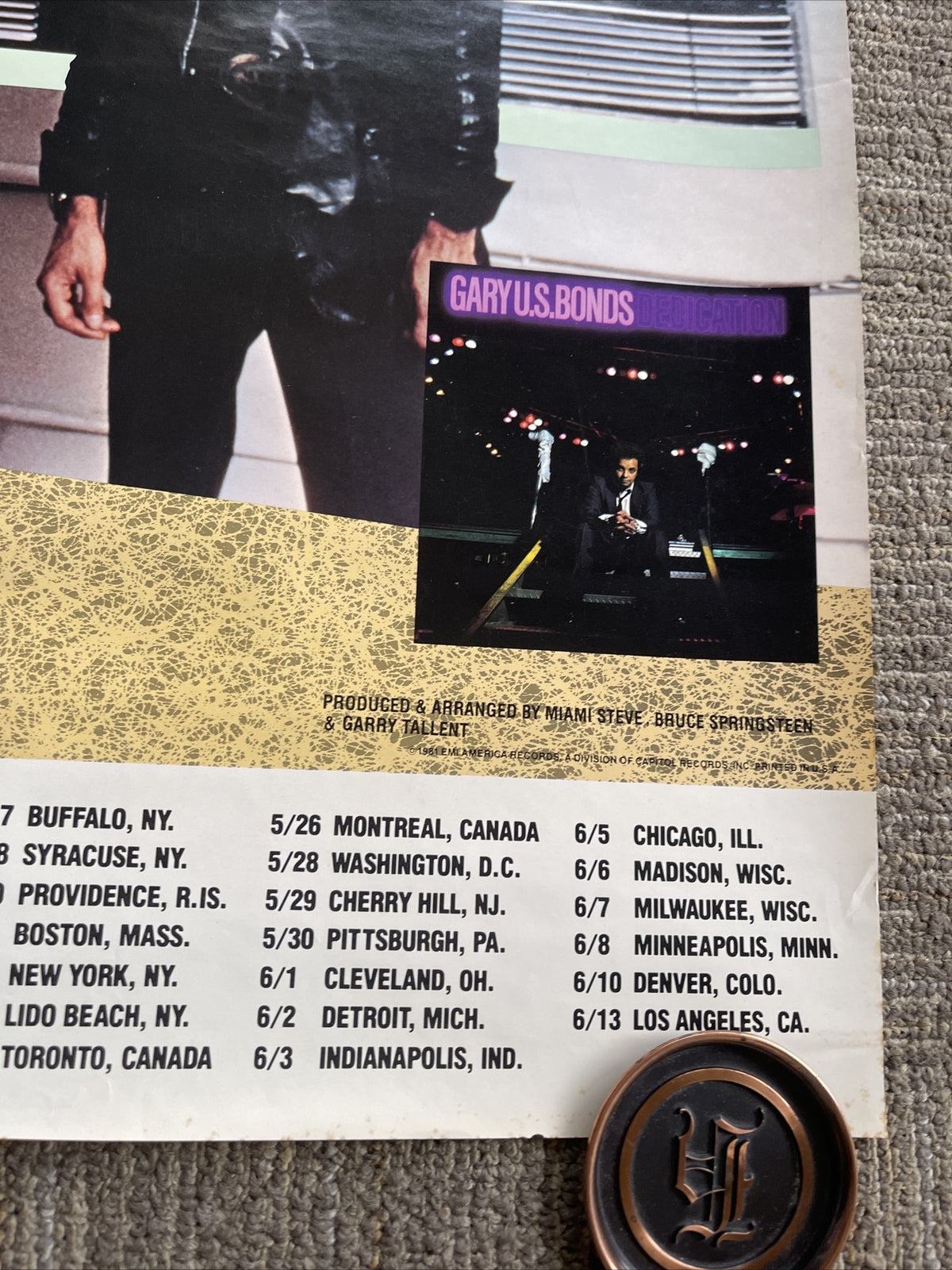 #155 1981 Gary U.S. Bonds Dedication record store tour promoPoster  36”x24”3