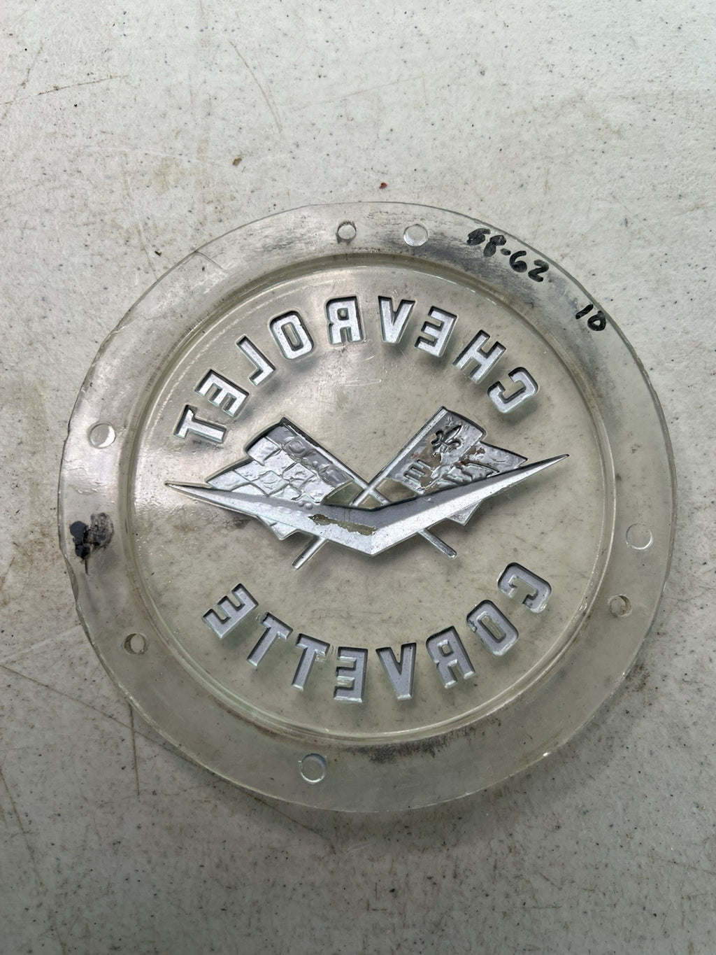 1958–62 Chevy Corvette Hubcap Emblems – Original1