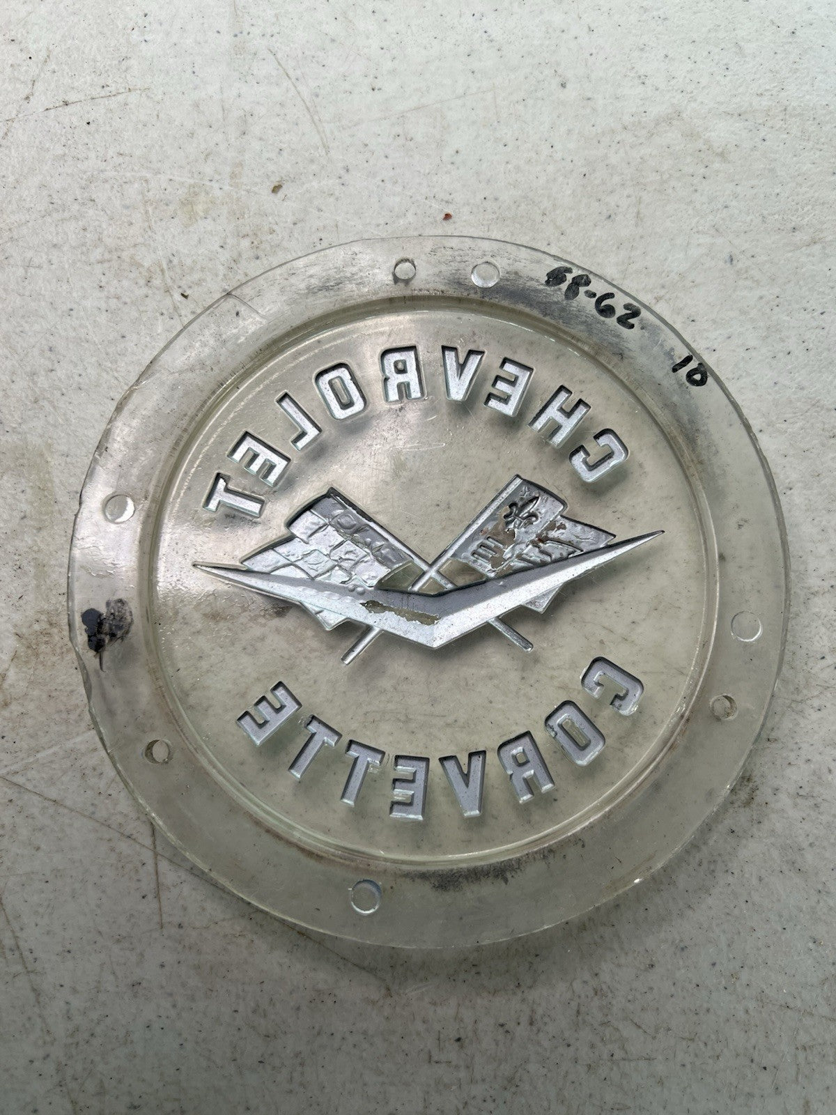 1958–62 Chevy Corvette Hubcap Emblems – Original1