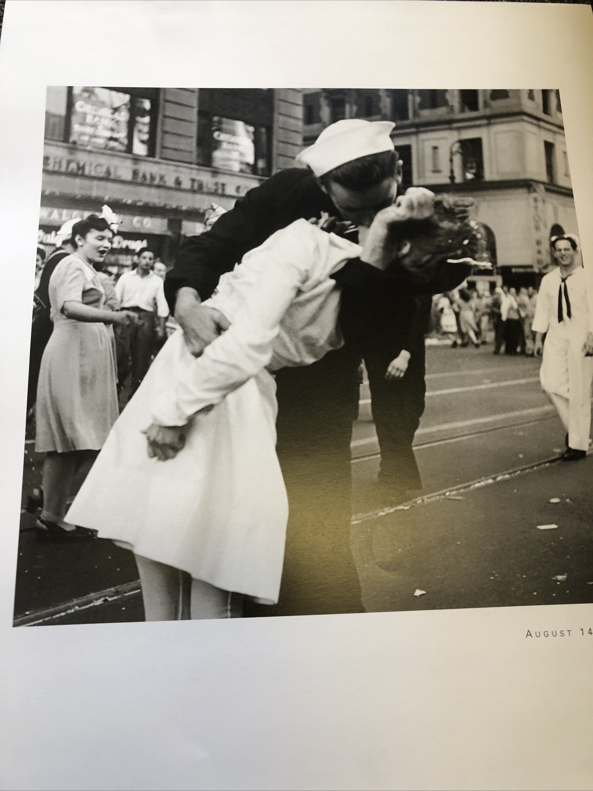 National Archives “Kissing the War Goodbye” Aug 14, 1945 Art Print 19.5”x15.5”8