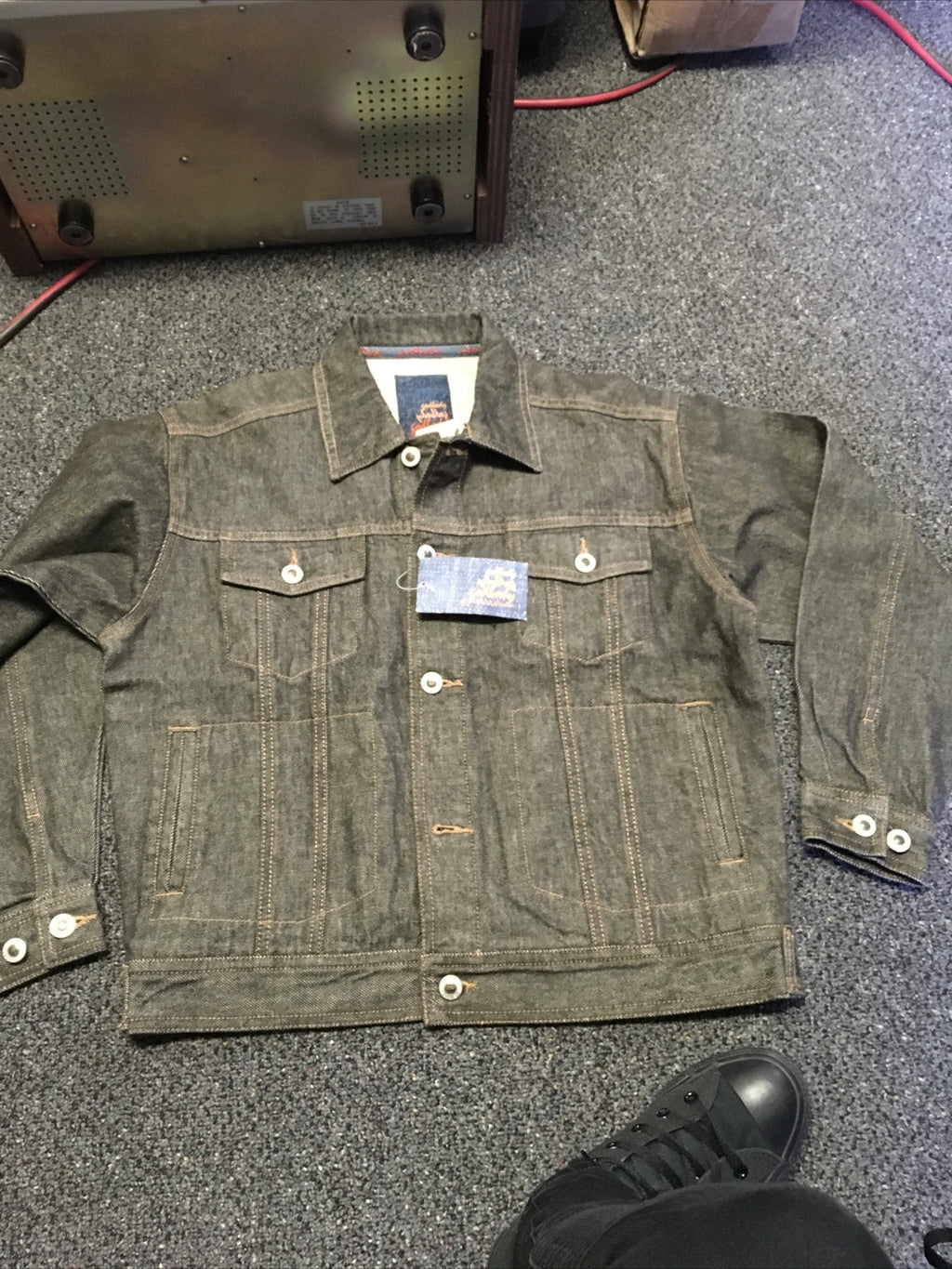Nos vintage Godbody faded 90s button up jean Pop jacket Grey Brown size M0