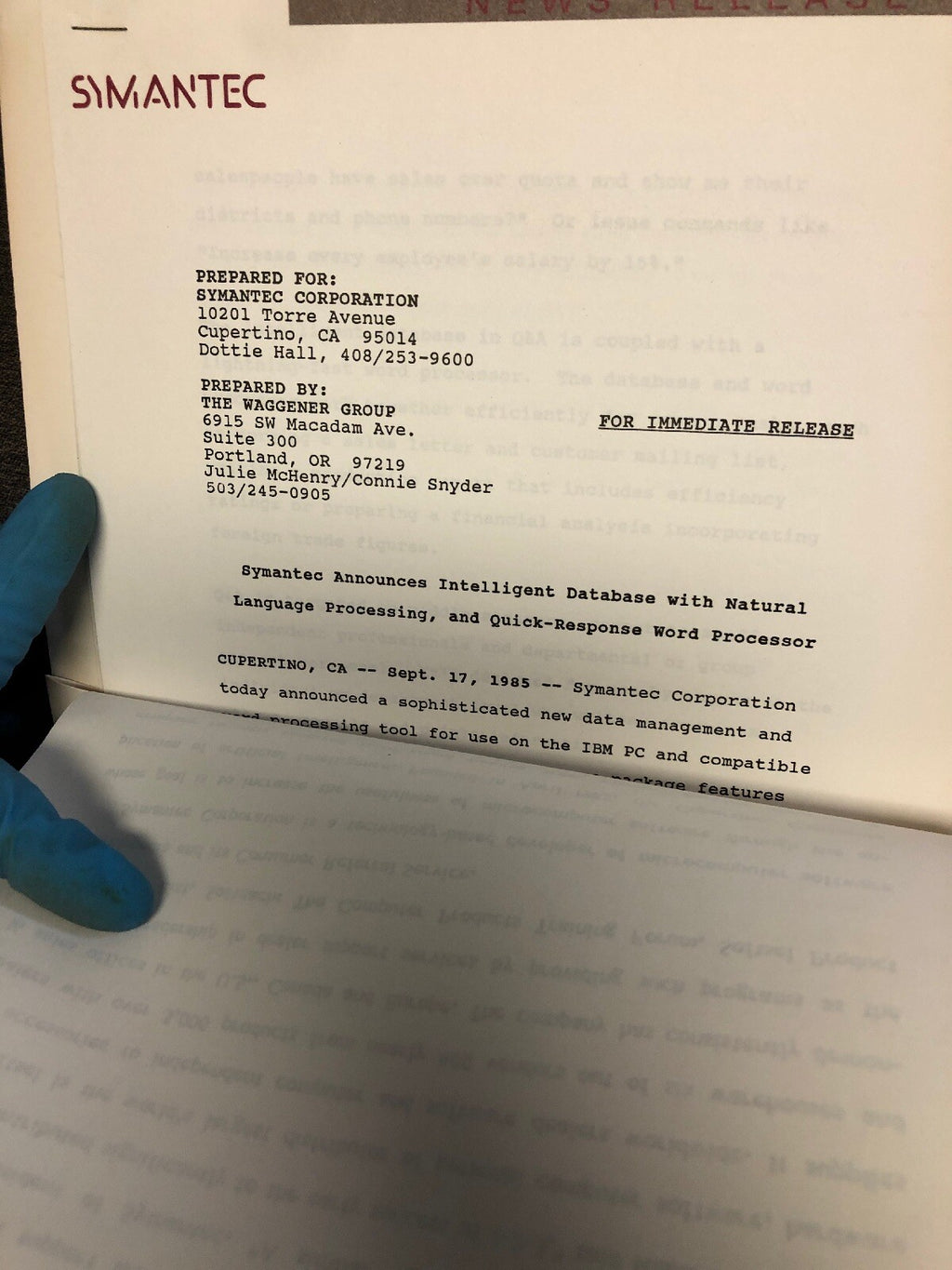 Symantec Co. & Softsel Co 1985 Agreement Product Portfolio Docs Photos Contract3