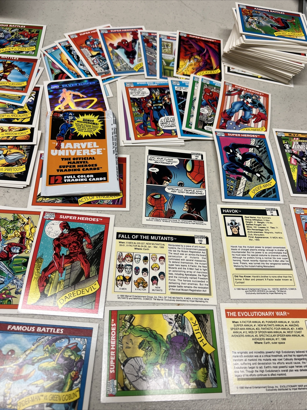 1990s Marvel Comic Images Card Set MANY Different Vintage Marvel Heroes Villains0