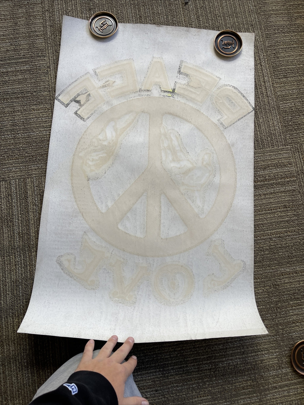 1970s Vintage Peace Love Freedom Sex Hippie Headshop Blacklight Poster 21x32”6