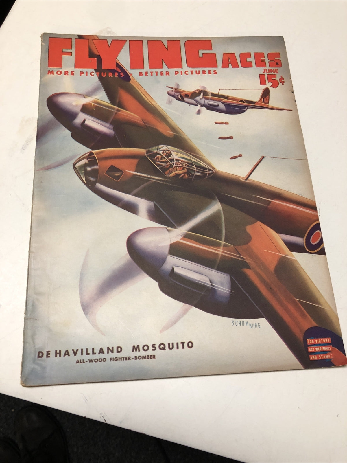 Lot 2 Flying Aces Magazine, August 1938 Vintage Aeronautics WW2 19433