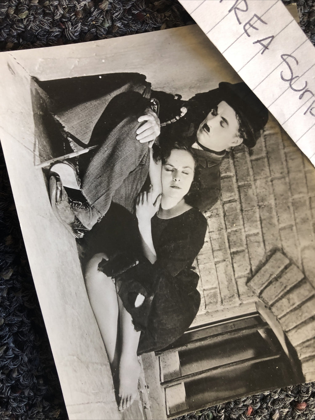 RARE Original Photo Of Charlie Chaplin 4.5”x3.5 Candid Shot Black/White3