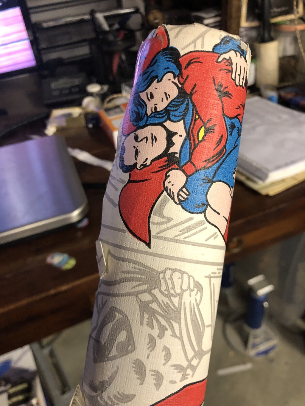 1970s SUPERMAN  Wall Paper 1978 Excellent Shape RARE Mego DC Comics 21” Wide.3