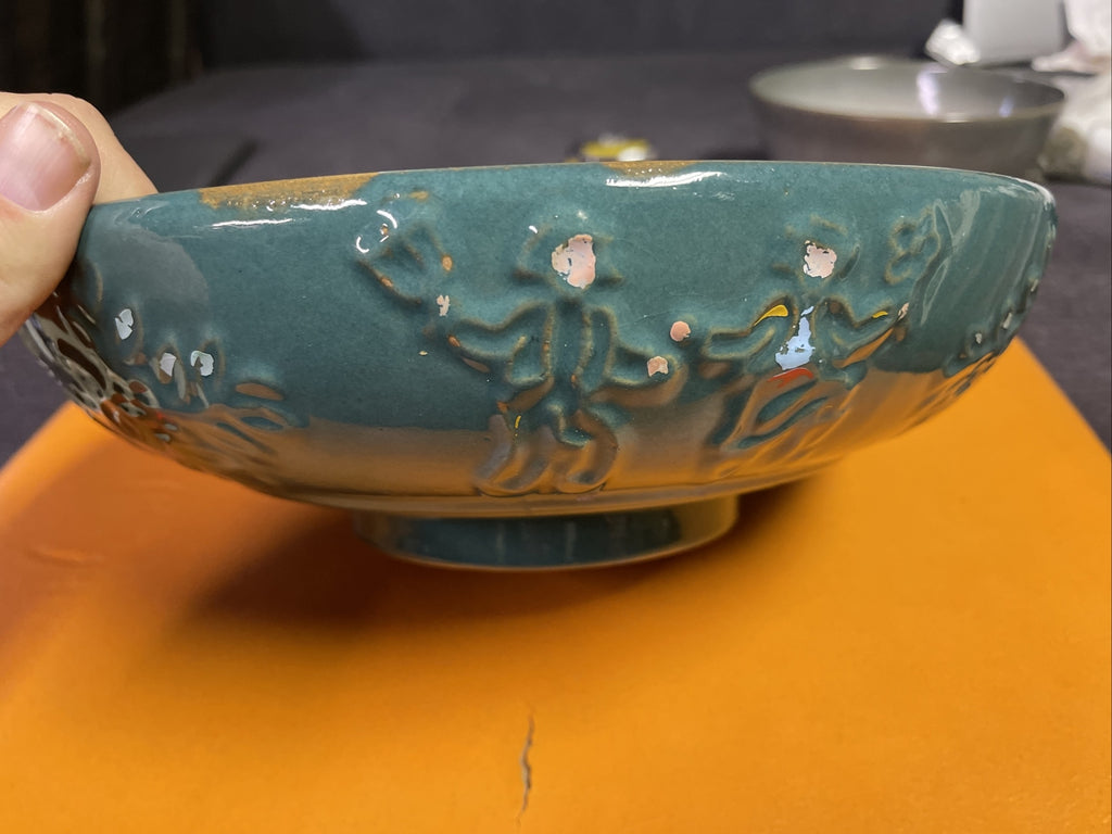 Vintage 1960s Red Wing Pottery Christmas Spruce Large Bowl 11"4