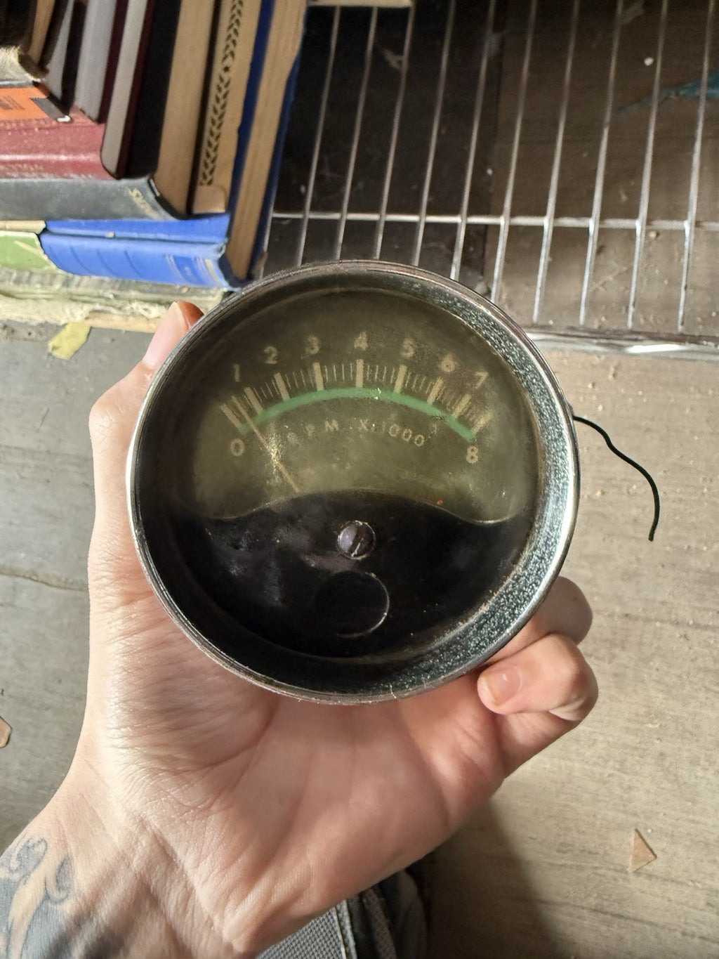 Vintage Green Line Hot Rod Tachometer # 305036 8,000 RPM Rat Rod Muscle Drag Car2