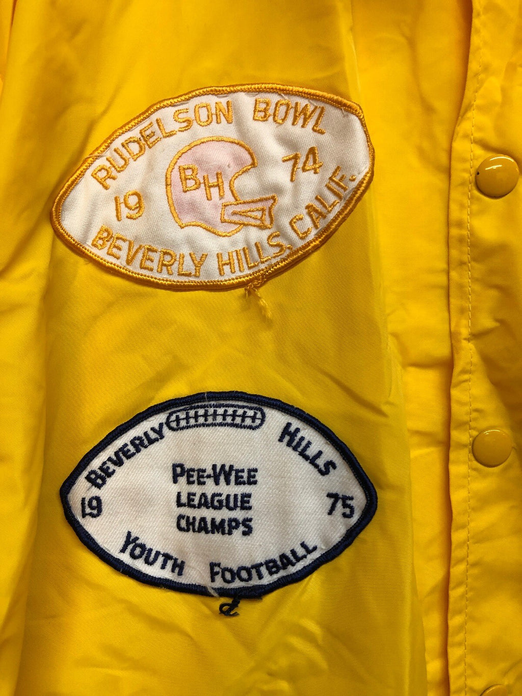 1970s VTG Beverly Hills 1975 Youth Football Peewee League Champs Patch Jacket1