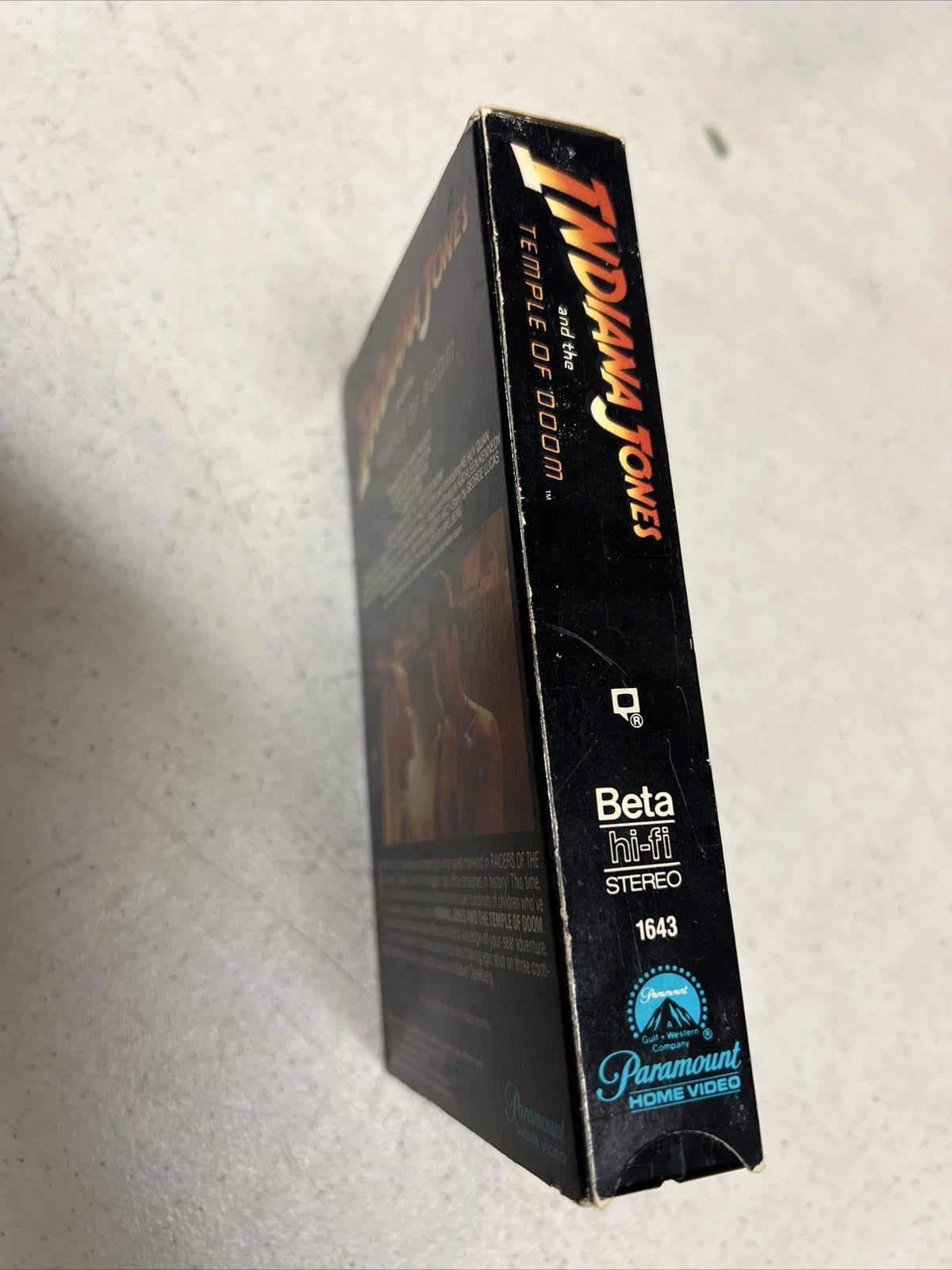 Indiana Jones and the Temple of Doom 1986 VHS Video Tape BETA 1643 Paramount4