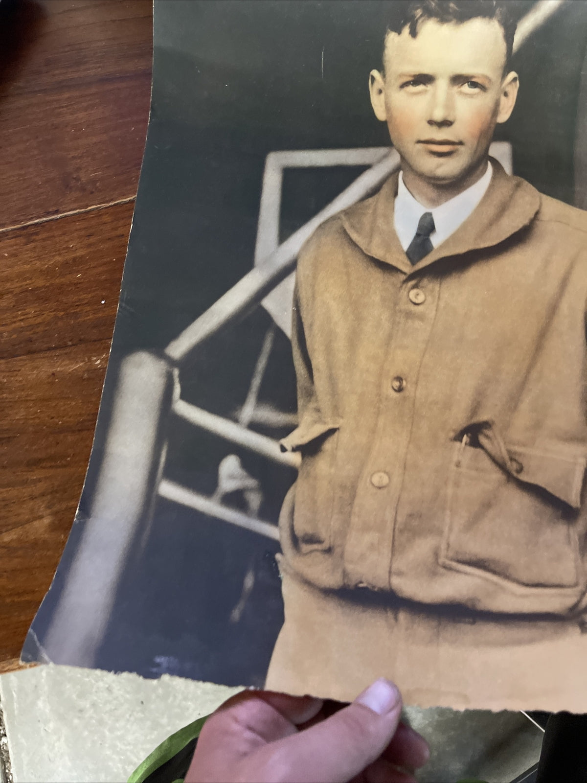large 1927 Aviation Pilot Charles Lindbergh Portrait Photo 20”x16” original17