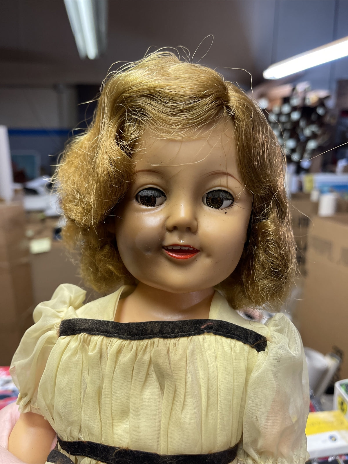 Vintage 19" Flirty Eye  Ideal Shirley Temple Doll Original Dress 19571