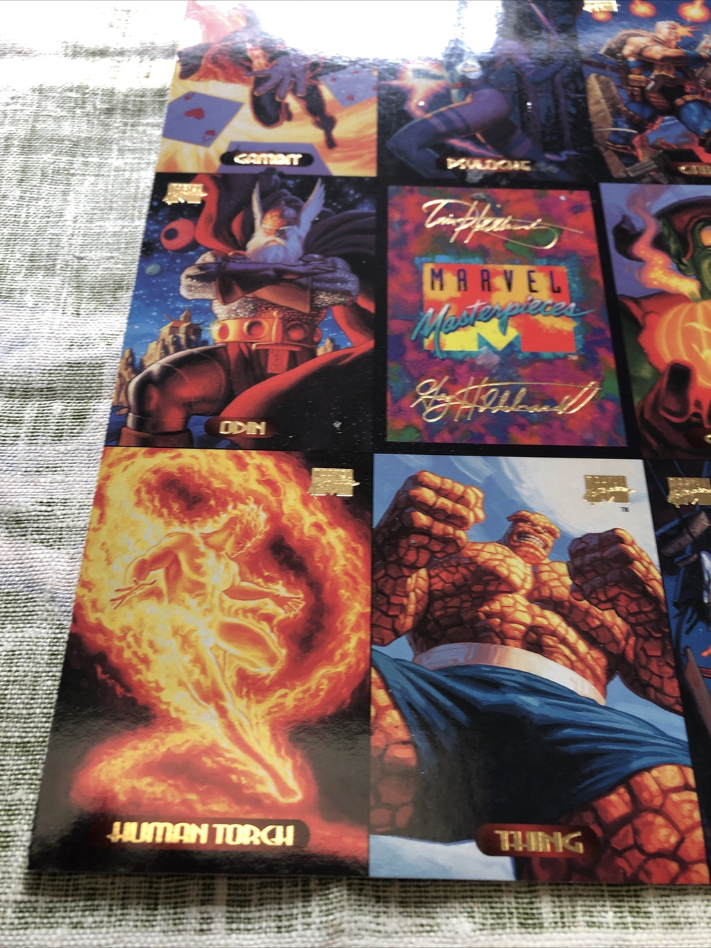 Vintage 1994 Marvel Masterpieces Uncut Sheet With 9 Cards4