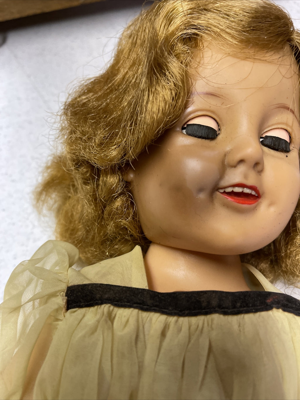 Vintage 19" Flirty Eye  Ideal Shirley Temple Doll Original Dress 19575