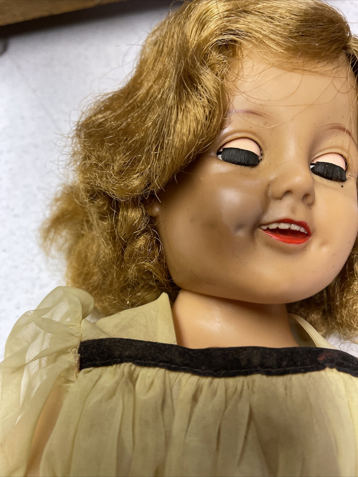 Vintage 19" Flirty Eye  Ideal Shirley Temple Doll Original Dress 19575