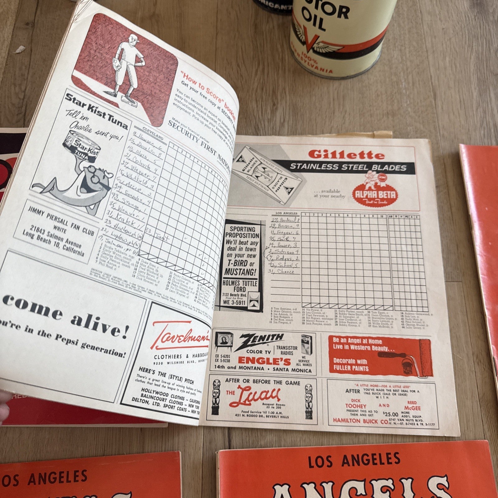 1965 Los Angeles Angels Official Score Book - Chavez Ravine - Vintage Baseball4