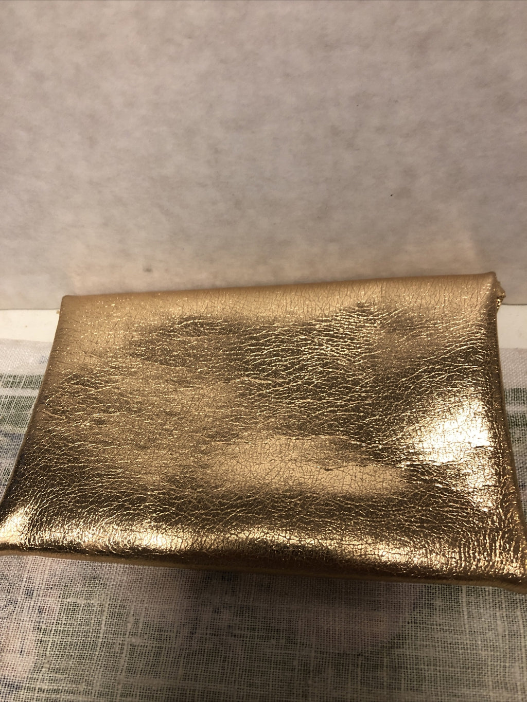 Vintage Gold Hand Purse Clutch Coin Pouch 7”x4.5”2