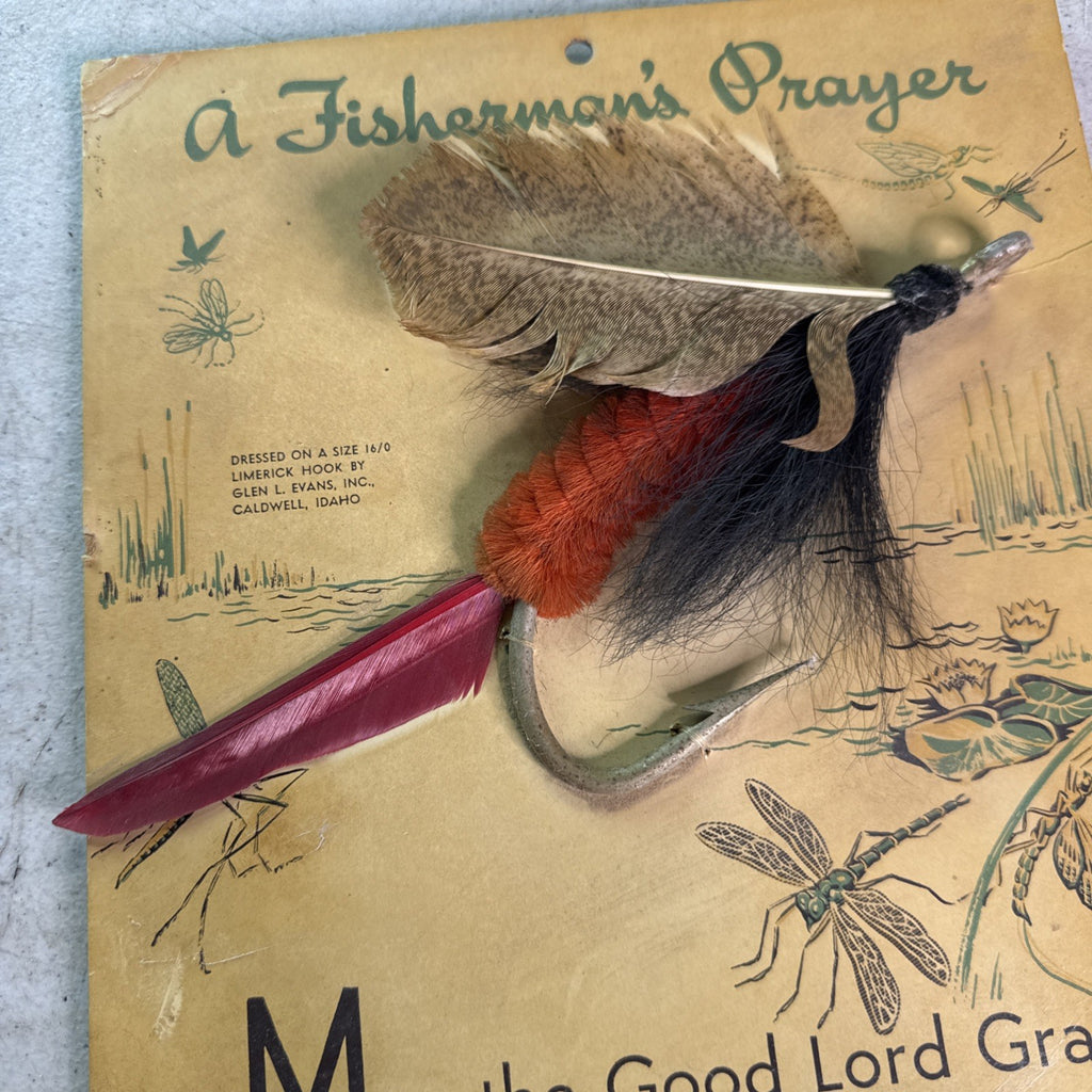 A Fishermans Prayer Bird Wing-Feather Decorative Fisherman's Fly Display2